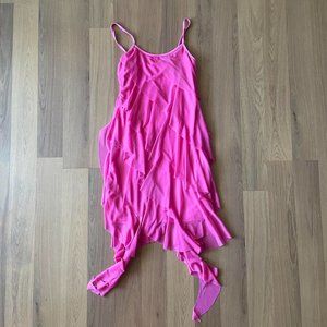 Y2K Pink Mesh Ruffles Dress